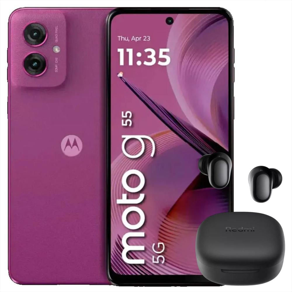 Celular Motorola Moto G55 5G 256Gb /8Gb Pink + Buds 6 Play Blk