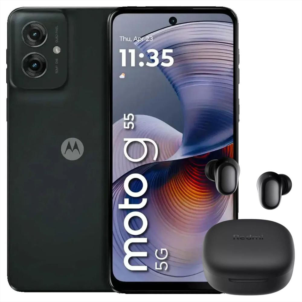 Celular Motorola Moto G55 5G 256Gb /8Gb Black + Buds 6 Play Blk