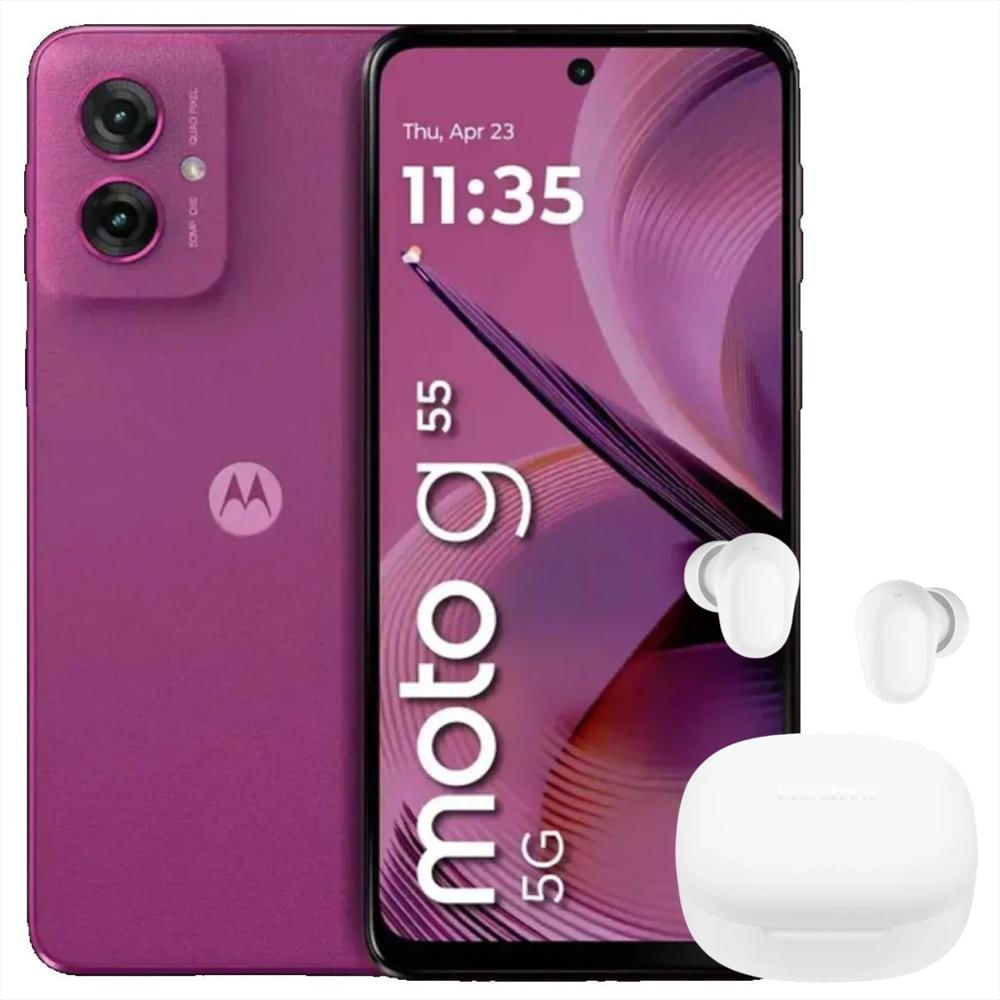 Celular Motorola Moto G55 5G 256Gb /8Gb Pink + Buds 6 Play Wht