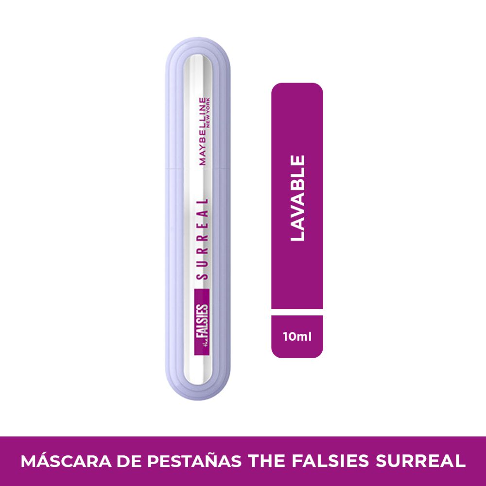 Pestañina MAYBELLINE Surreal negra lavable (10 ml)