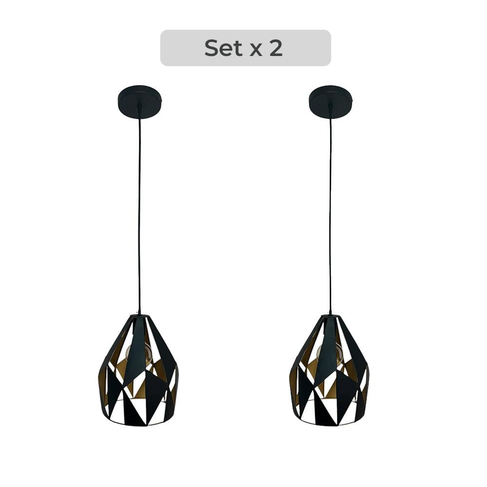 Set X2 Lámpara Colgante Vintage Asimétrica Diseño Exclusivo Asimetric
