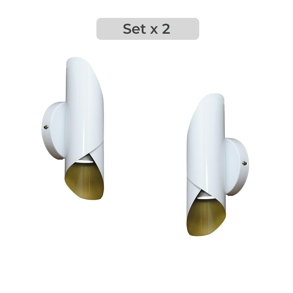Set X2 Lámpara Pergamino Diseño Elegante De 2 Luces Para Espacios Modernos