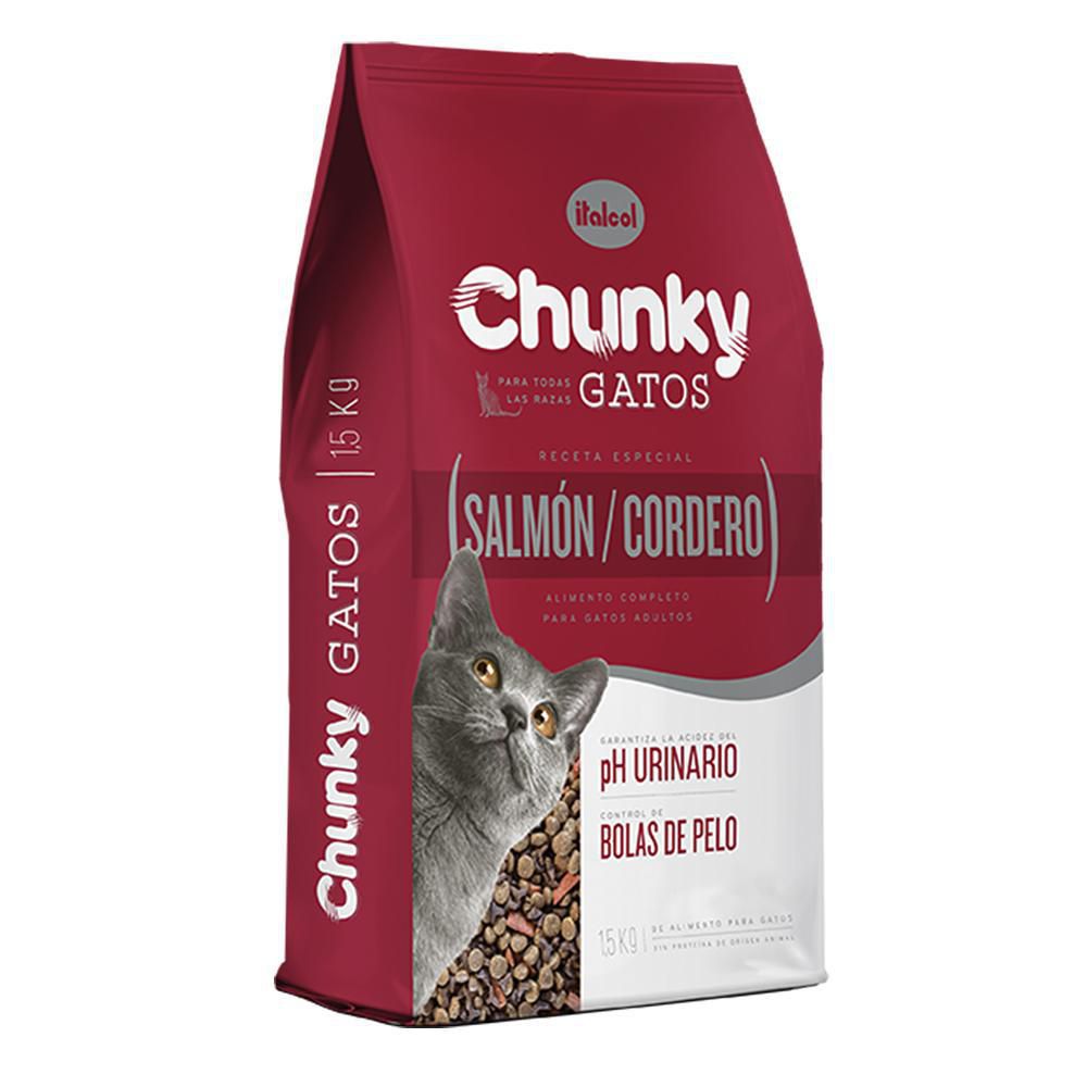 Alimento gato salmon y cordero CHUNKY 1500  gr