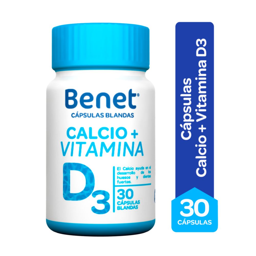Cápsulas BENET De Calcio Más Vitaminas (59 gr)