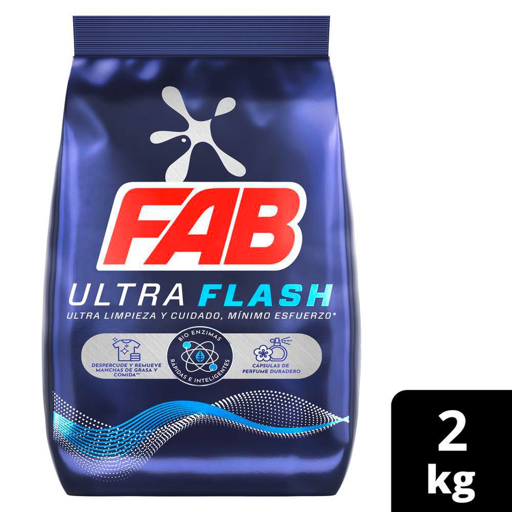 Detergente En Polvo FAB Ultra Flash (2000  gr)
