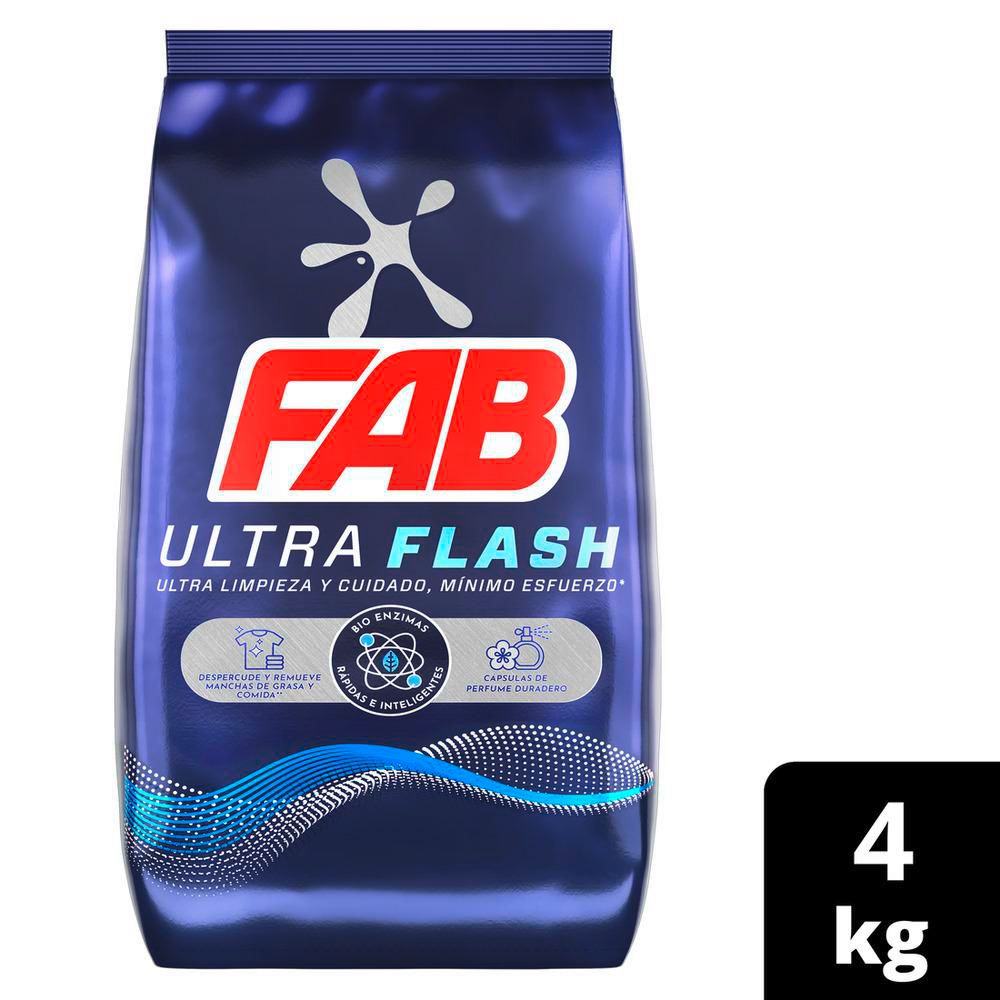 Detergente En Polvo FAB Ultra Flash (4000  gr)