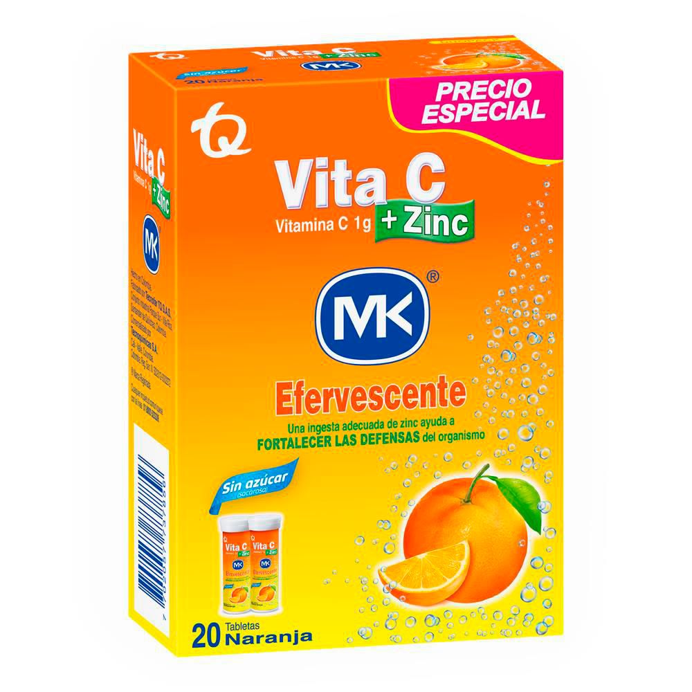 Vitamina C MK + zinc efervescente (20 und)