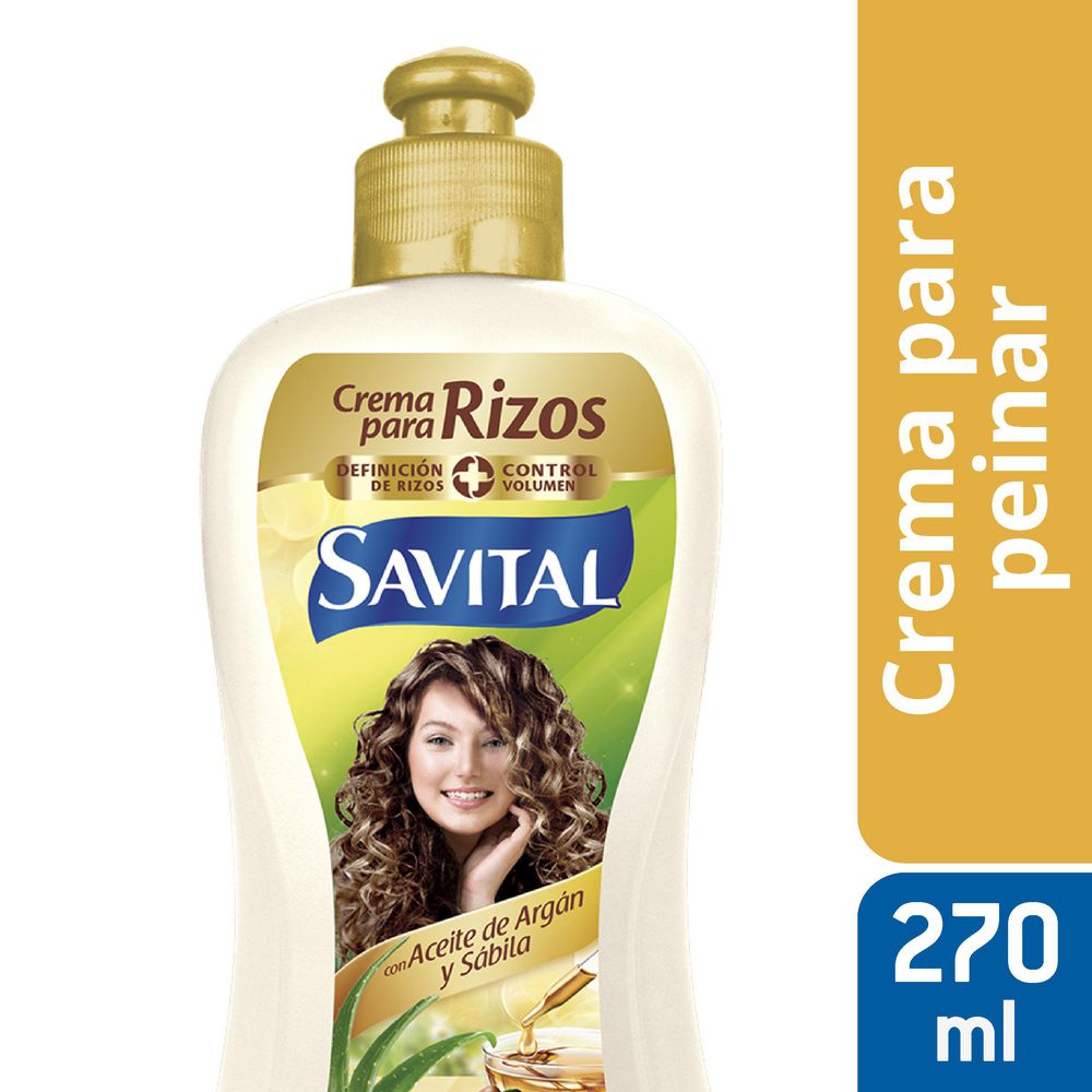 Crema Para Peinar SAVITAL Rizos Aceite De Argán (270 ml)