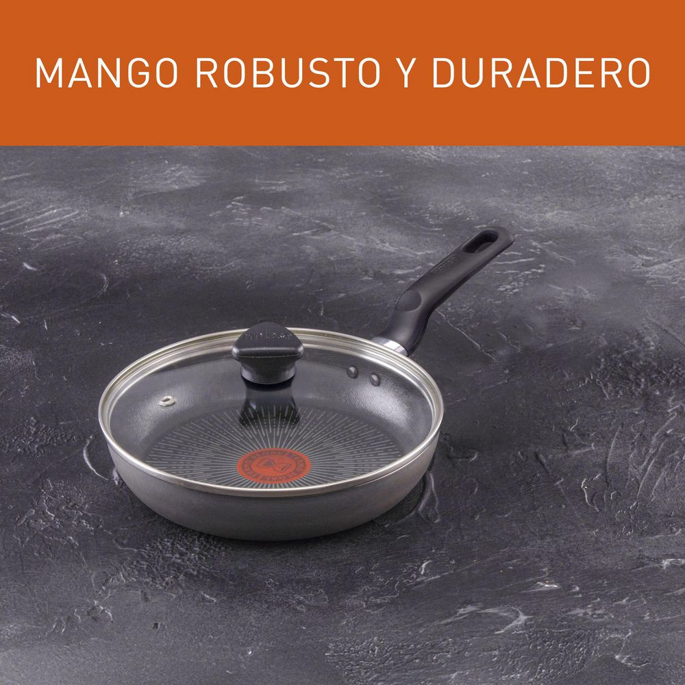 Sarten  IMUSA Aluminio 20 cm Antiadherente Tapa de Vidrio 2 Piezas  Gris img #4