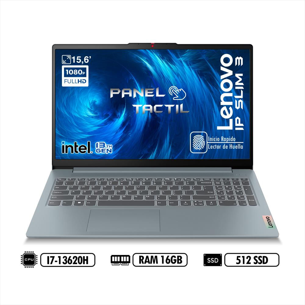 Portátil Lenovo Ip Slim 3 15Irh8 Touch Intel I7 13620H Ram 16Gb Lpddr5 512Gb Ssd Gray
