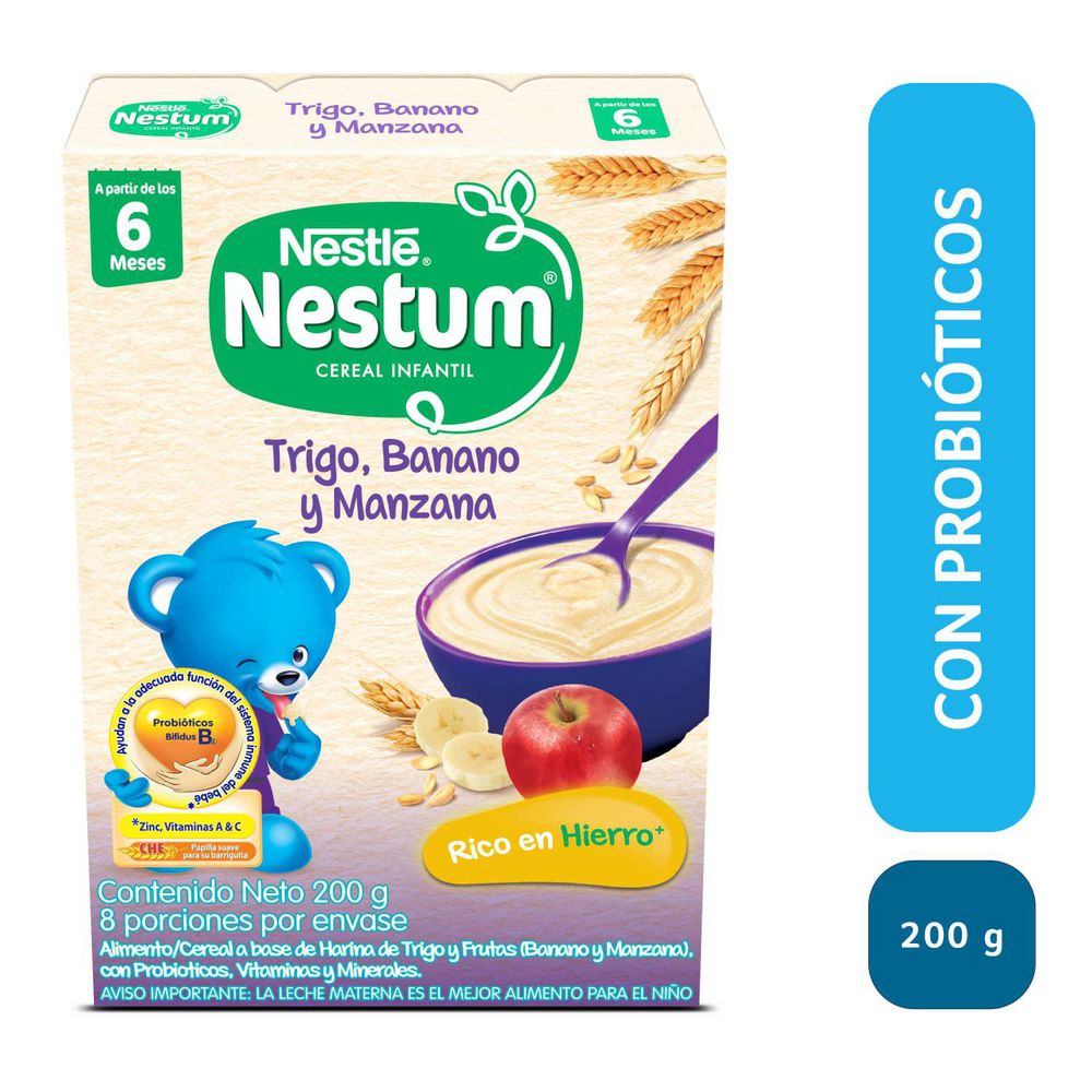 Cereal NESTUM infantil trigo, banano y manzana (200 gr)