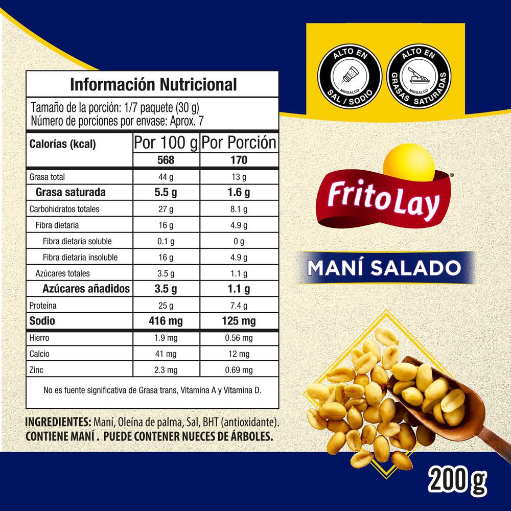 Maní FRITO LAY Con Sal (200  gr) img #2