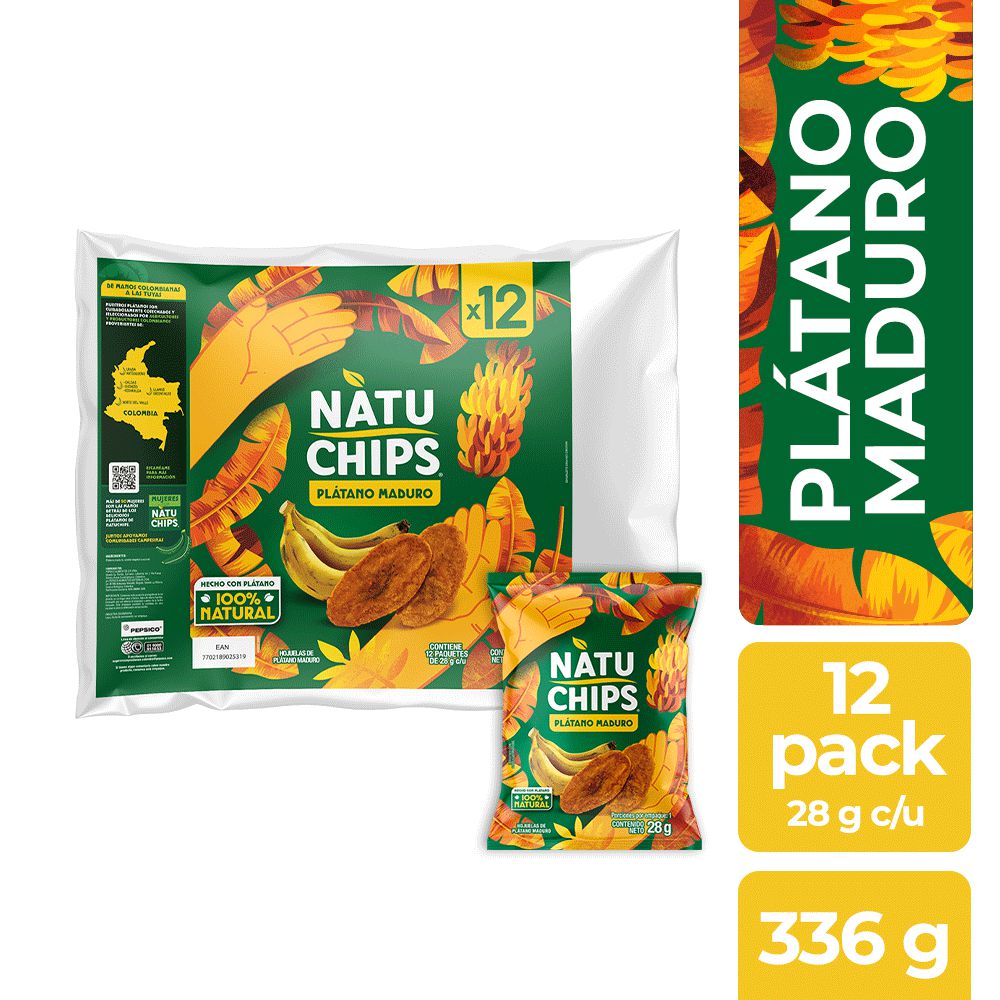 Platanitos NATUCHIPS Maduros x12und 28gr (336 gr)