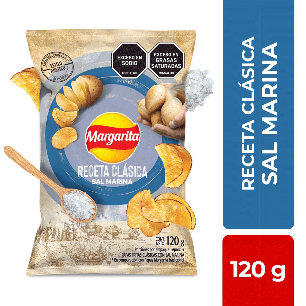 Papas MARGARITA Receta clásica Sal Marina (120 gr)