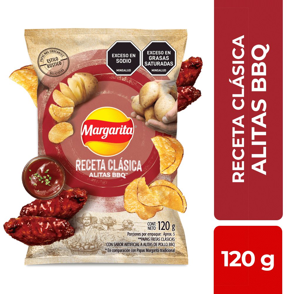 Papas MARGARITA Receta Clásica Alitas BBQ (120 gr)