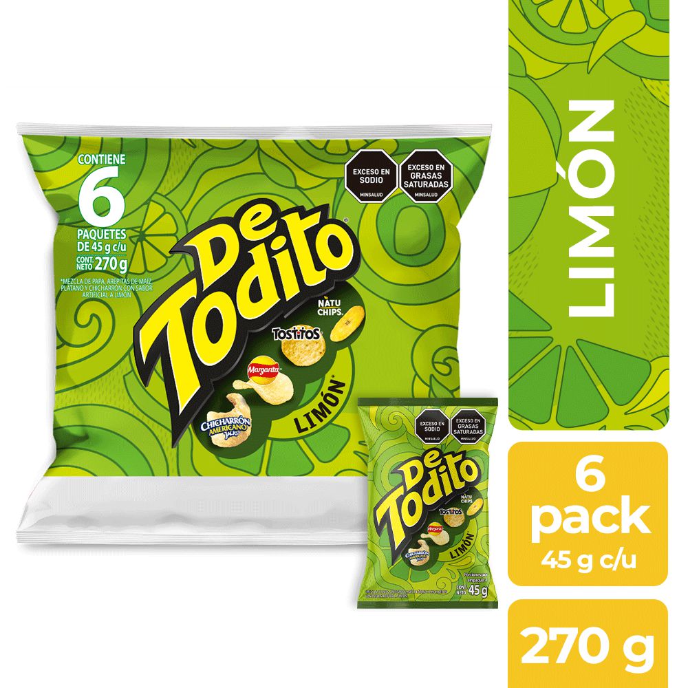Pasabocas DETODITO Limón x6und 45gr (270 gr)