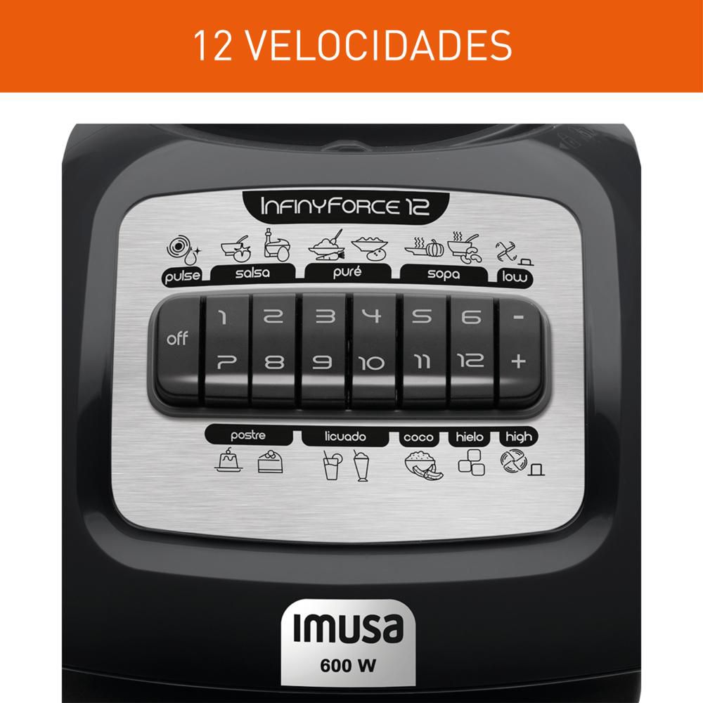 Licuadora IMUSA Infiny Force 12 Velocidades 600 W Negro LM81P856 img #5