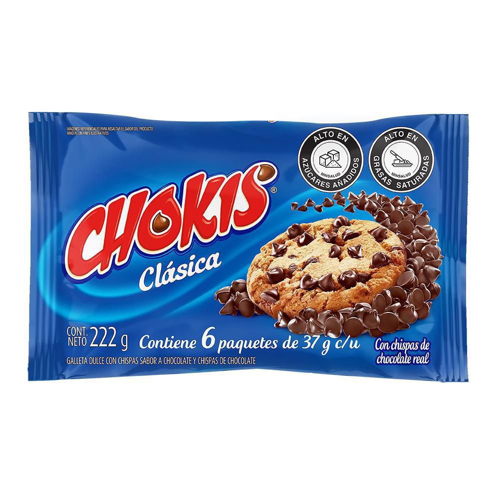 Galletas CHOKIS Chispas Chocolate x6und 37gr (222 gr)