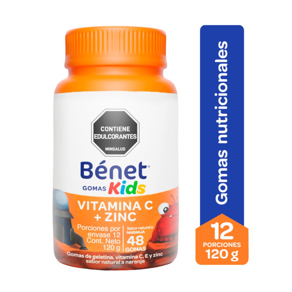 Gomas BENET vitamina c + zinc sin azúcar niños (120  gr)