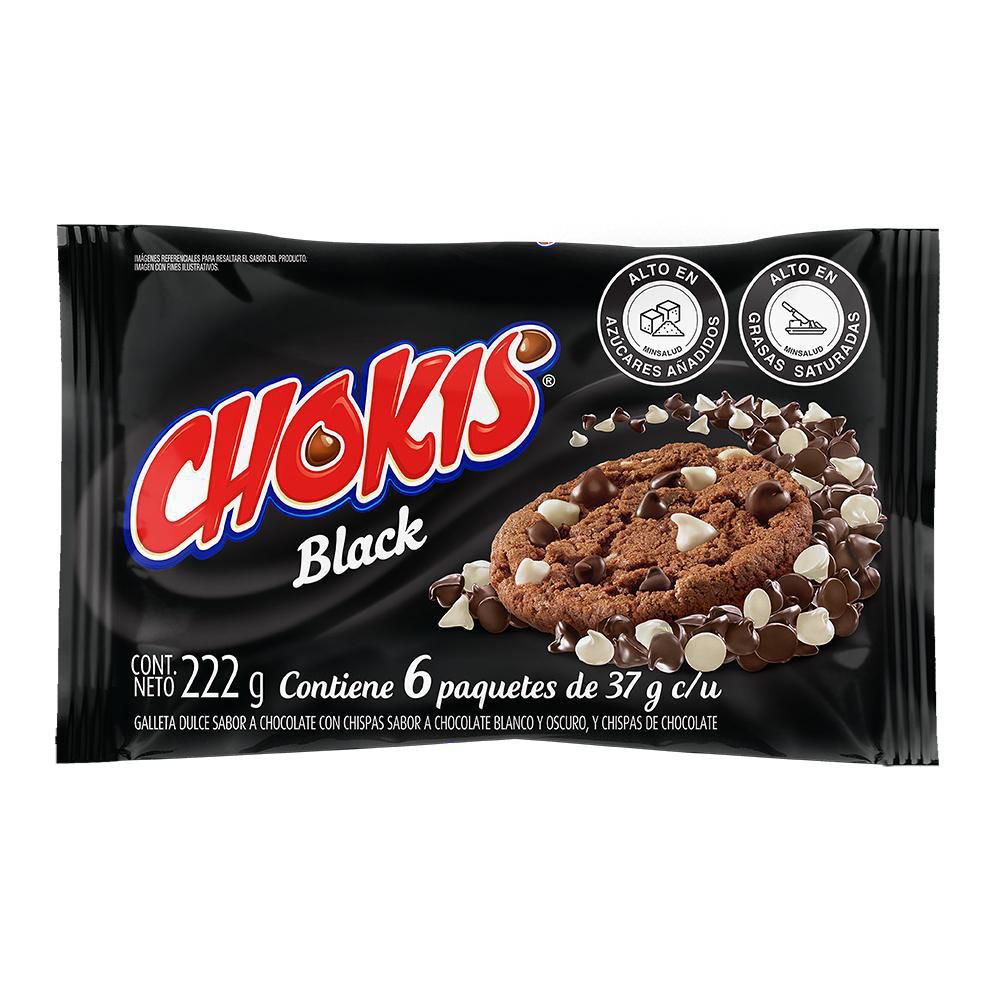 Galletas CHOKIS Chispas Bñack x6und 37gr (222 gr)