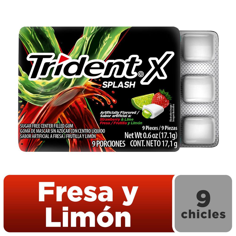 Chicle TRIDENT splash fresa limón (17.1 gr)