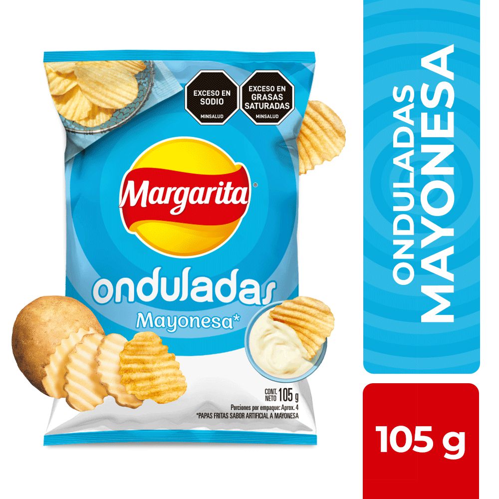 Papas MARGARITA Onduladas Mayonesa (105 gr)