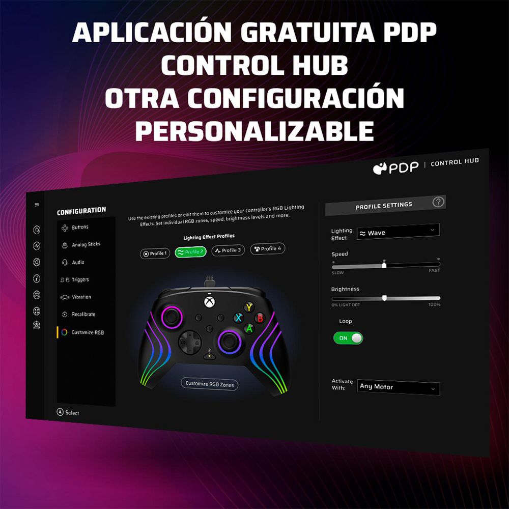 Control Xbox Series X Control Alámbrico  Control Alámbrico Afterglow Wave Negro img #7