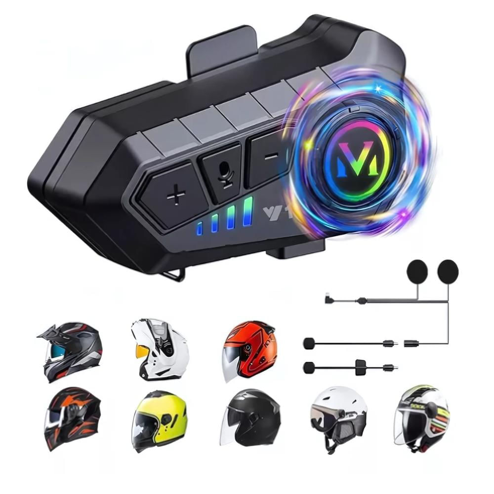 Intercomunicador V10 Negro Pieza Para Moto
