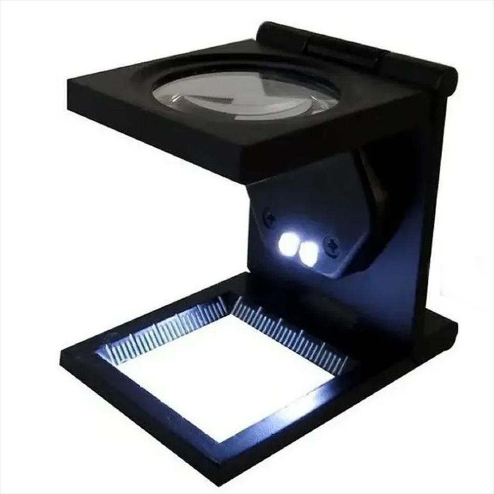 Lupa Cuenta Hilos Luz Led Plástica Pequeña 10X Aumento img #1