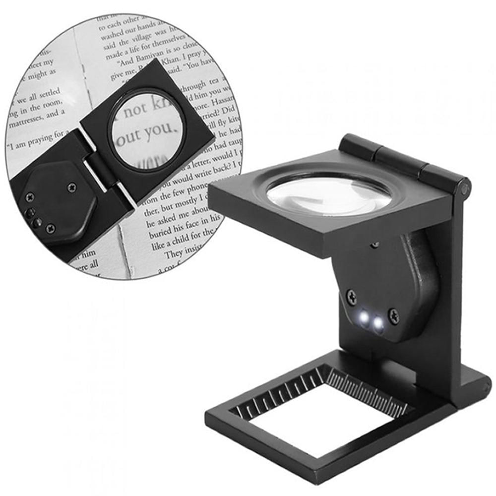 Lupa Cuenta Hilos Luz Led Plástica Pequeña 10X Aumento img #4