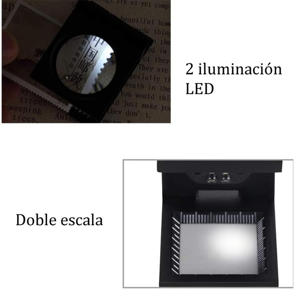 Lupa Cuenta Hilos Luz Led Plástica Pequeña 10X Aumento img #5