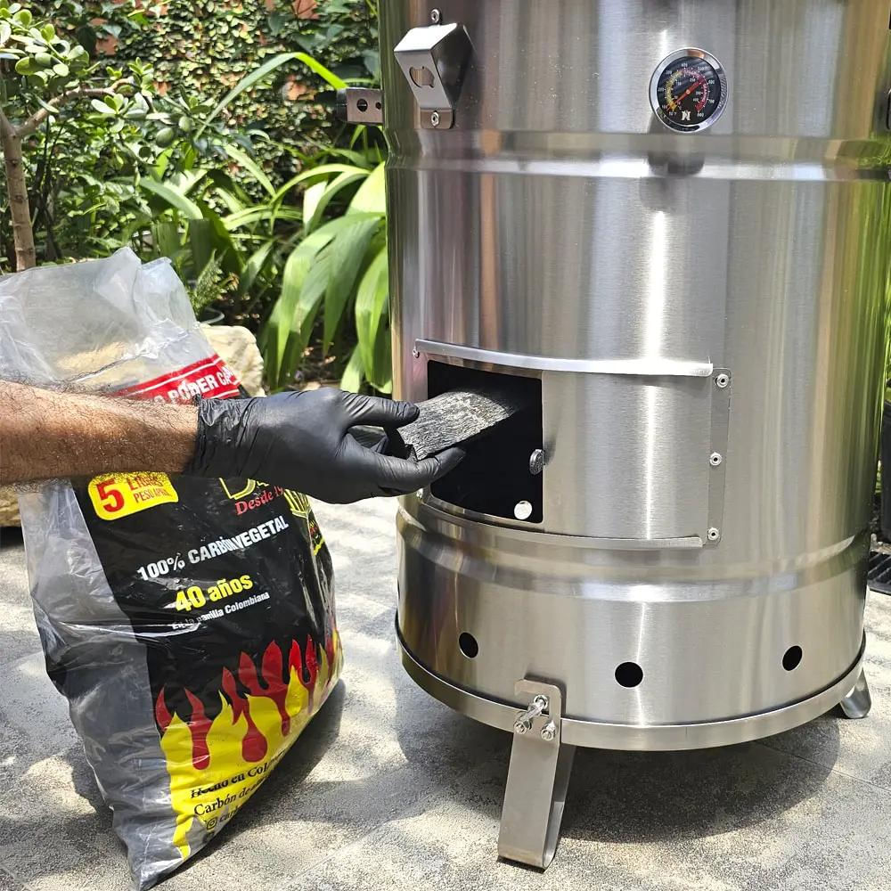 Barril Ahumador Búfalo Premium En Acero Inoxidable img #4