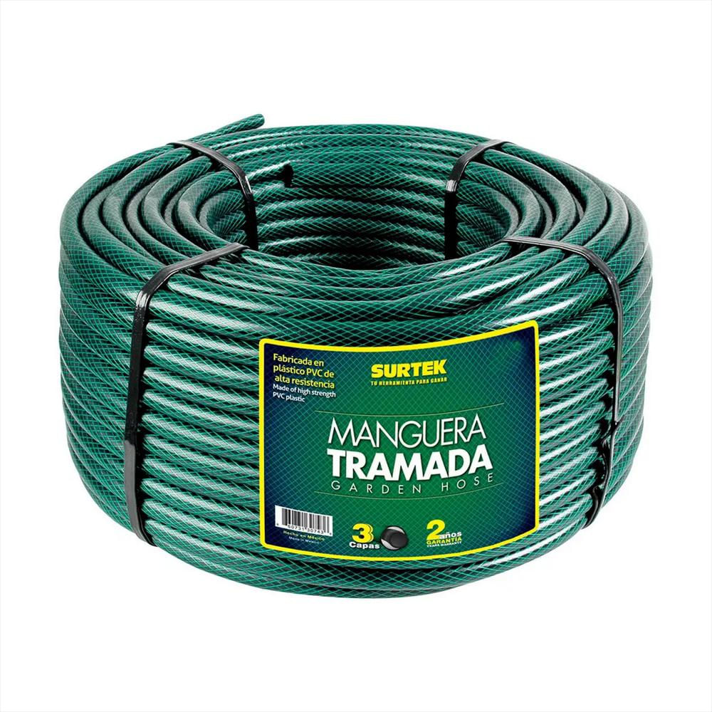 Manguera De Agua Para Jardín 100 M X 3/4 Pulgadas Tramada Surtek