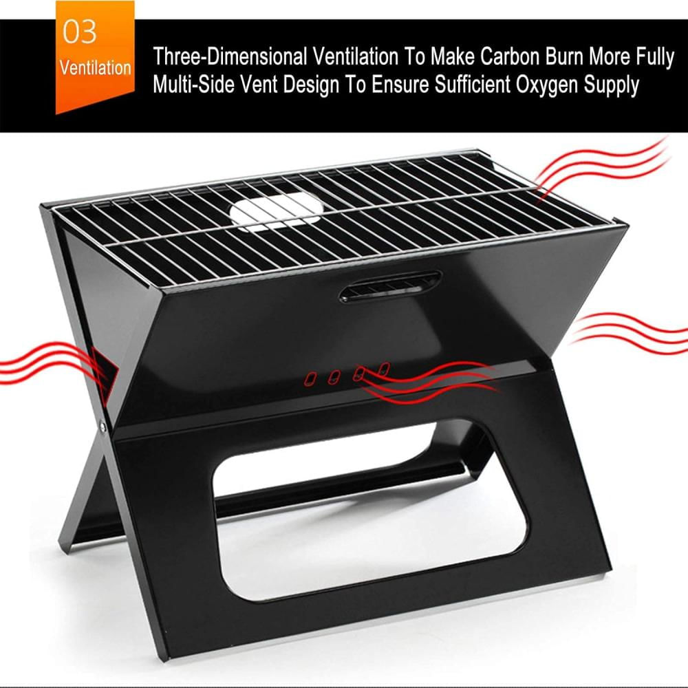 Asador Portatil Plegable De Carbon Acero Inoxidable 48X30cm img #5