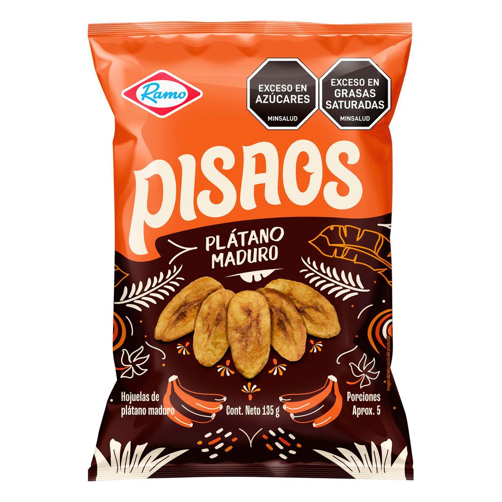 Pasabocas RAMO pisaos hojuelas de plátano maduro (135 gr)