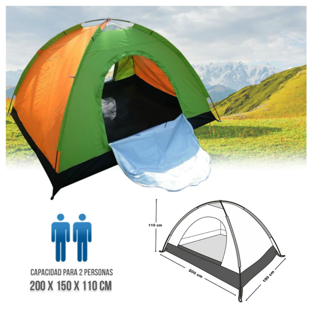 Carpa Camping Armable Impermeable 2 Personas