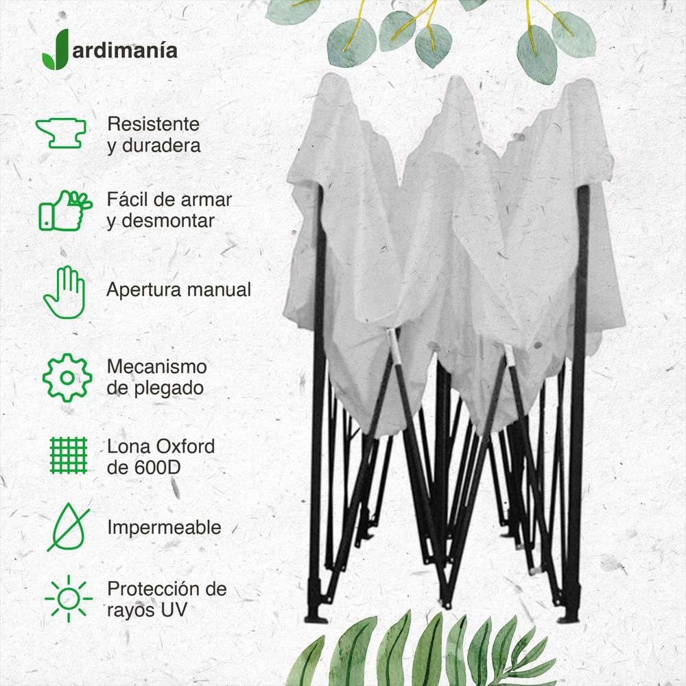 Toldo Carpa Plegable Reforzado 3X4.5 Impermeable Eventos Blanco img #3