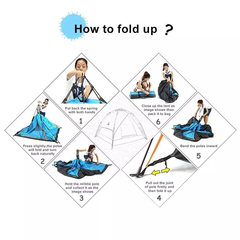 Carpa Camping Automática Impermeable Doble Capa img #3
