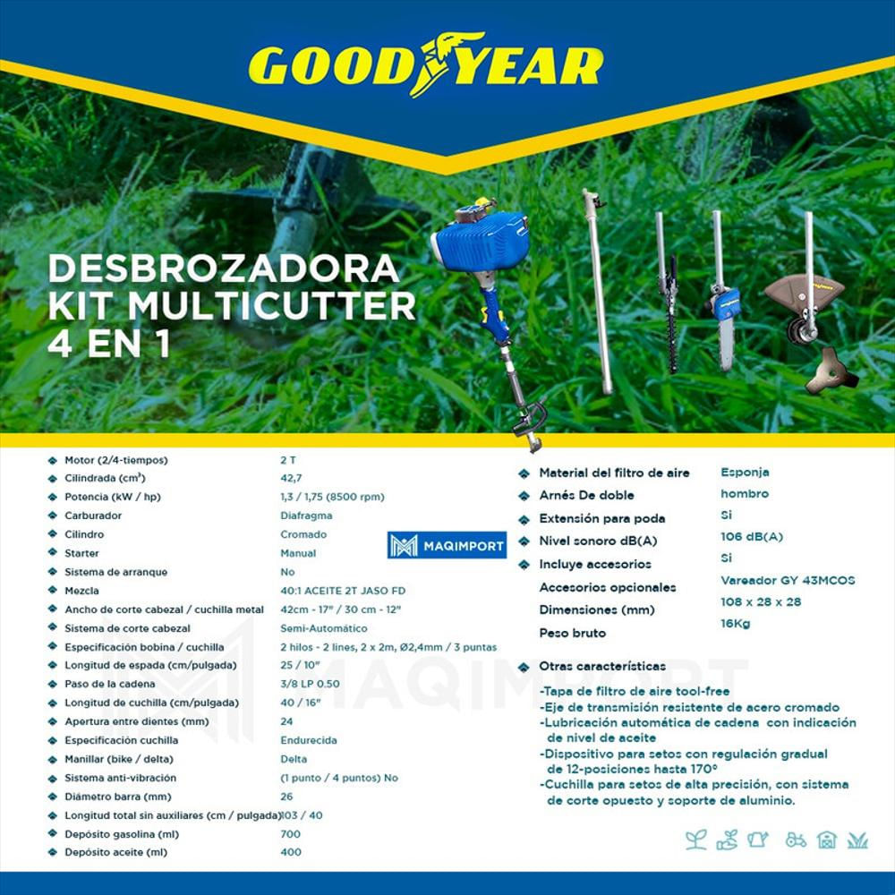 Guadañadora Multifuncional Goodyear Gy3043s 42,7Cm³ img #3