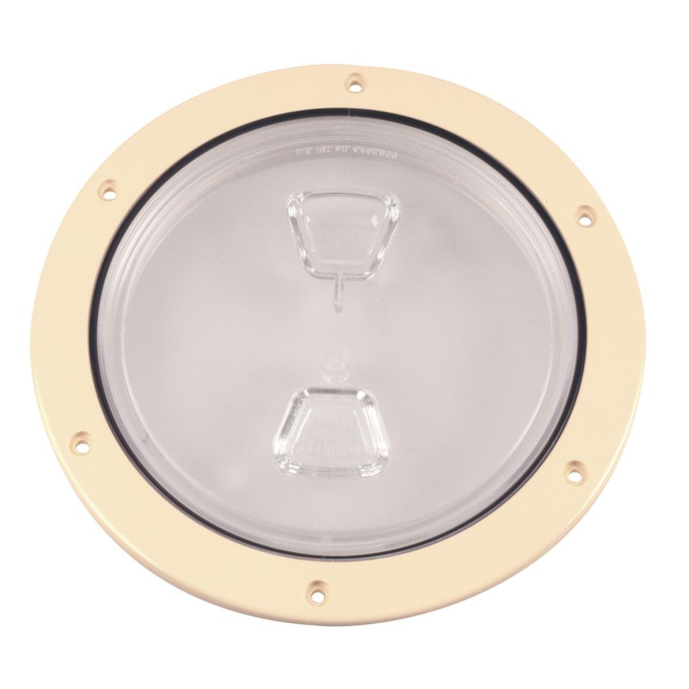 Beckson 6 Clear Center Atornillada Placa De Cubierta Beige img #1