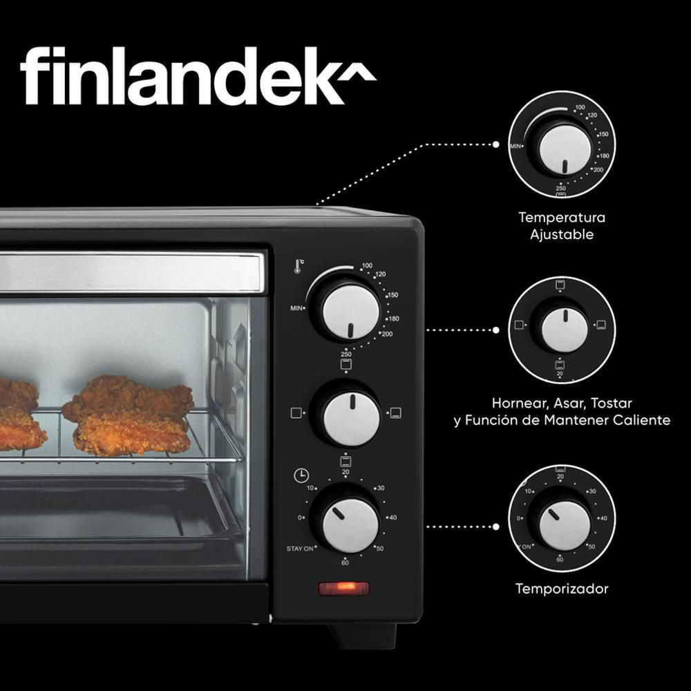 Horno Tostador 19 Lt Negro FINLANDEK FI23989 img #5