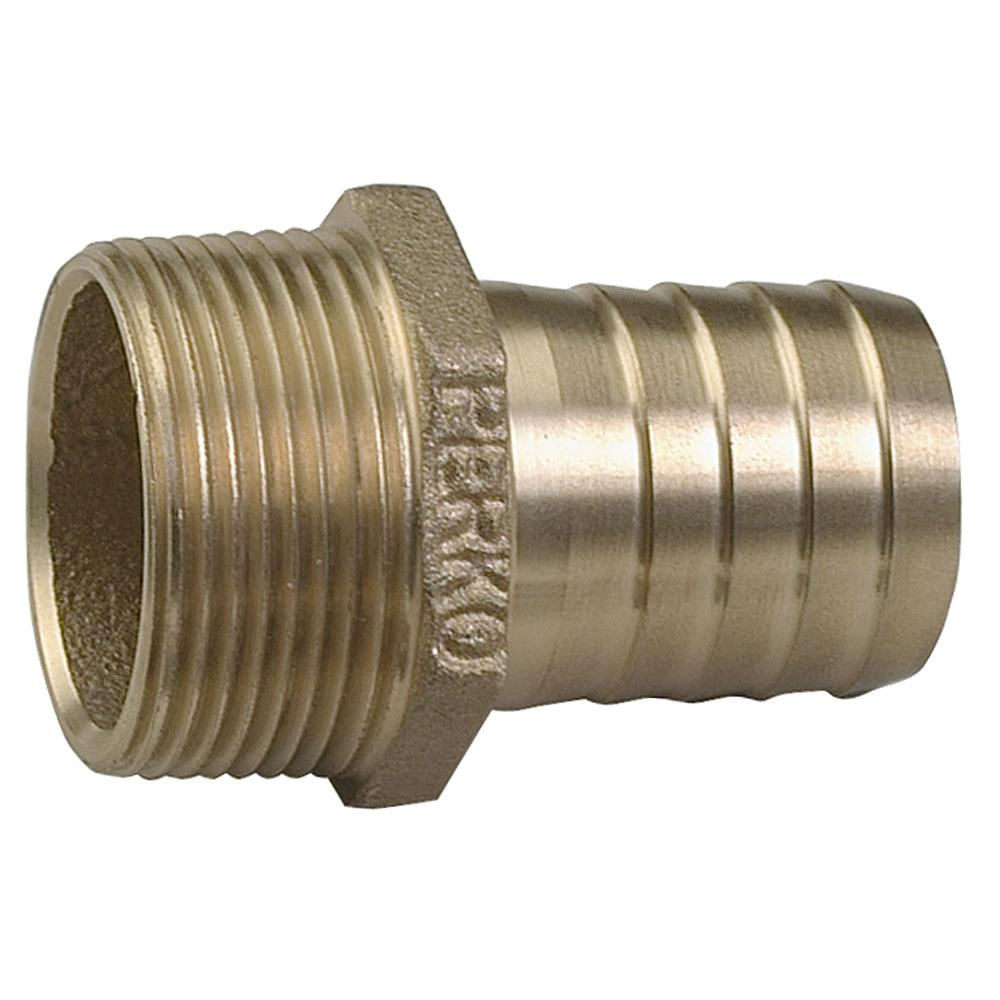 Perko 1 12 Pipe To Hose Adapter Bronze Recto Hecho En Los Ee.Uu. img #1