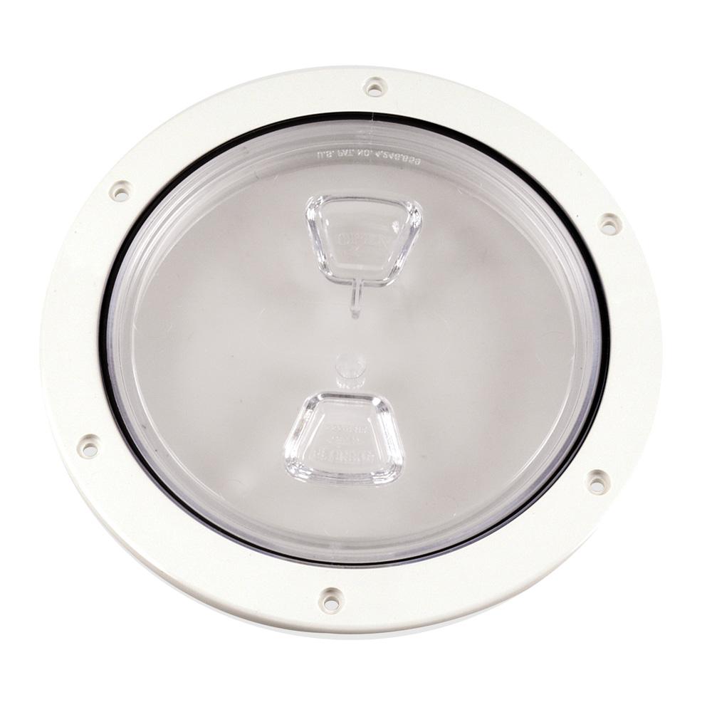 Beckson 6 Clear Center Atornillar Placa De Cubierta Blanco img #1