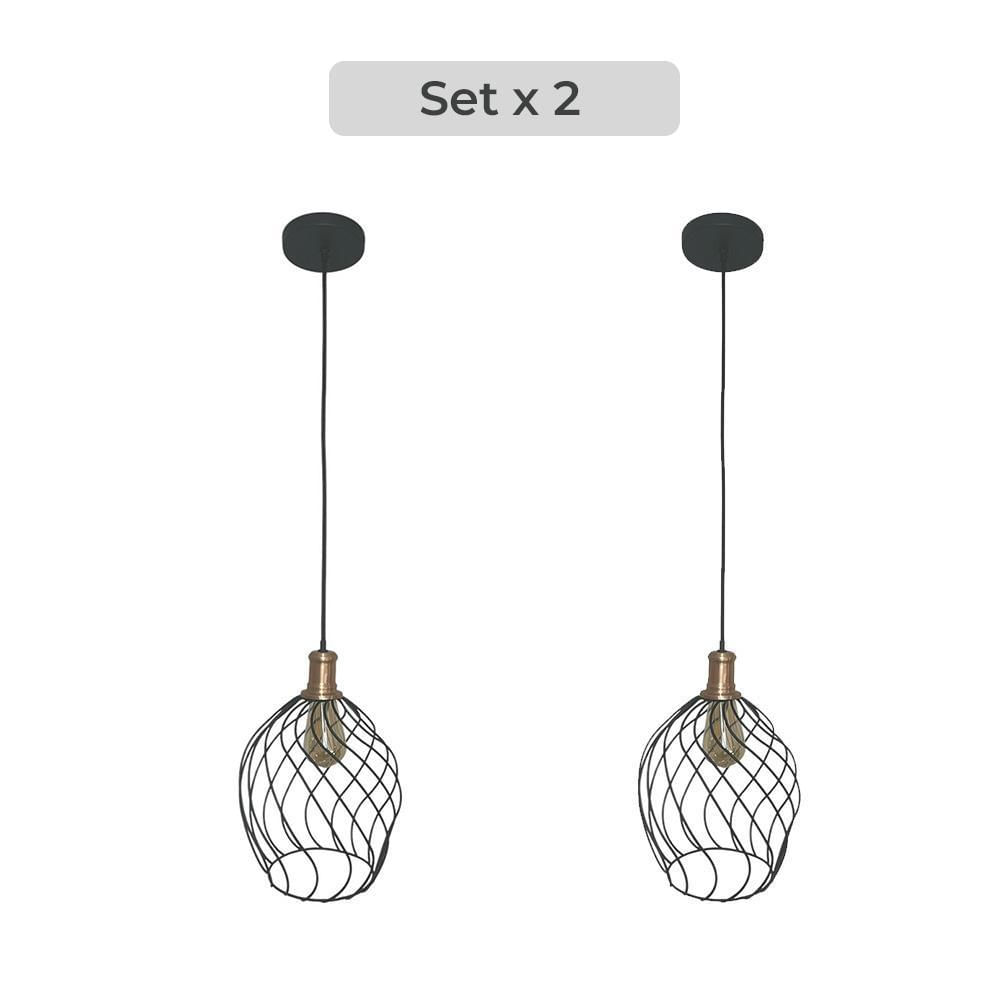 Set X2 Lámpara De Techo Decorativa Curva Con Rejilla