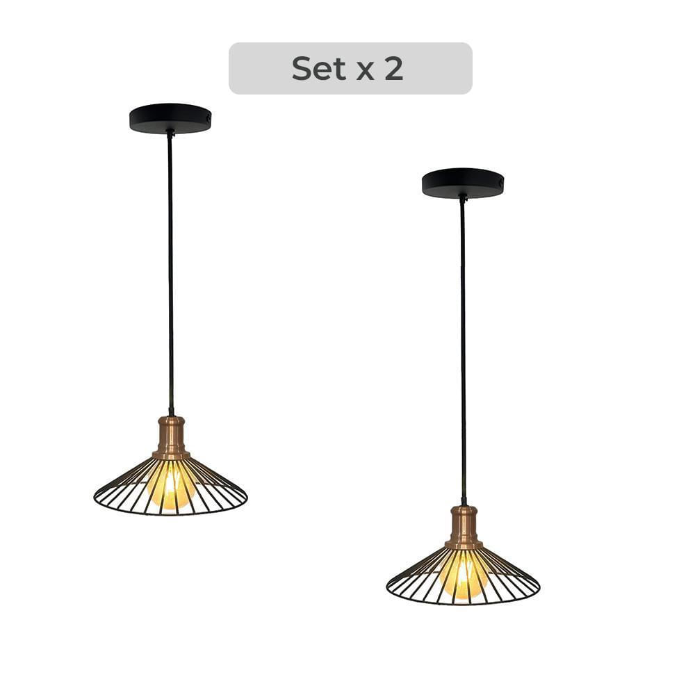 Set X2 Lámpara Decorativa De Techo Rejilla Estilo Industrial