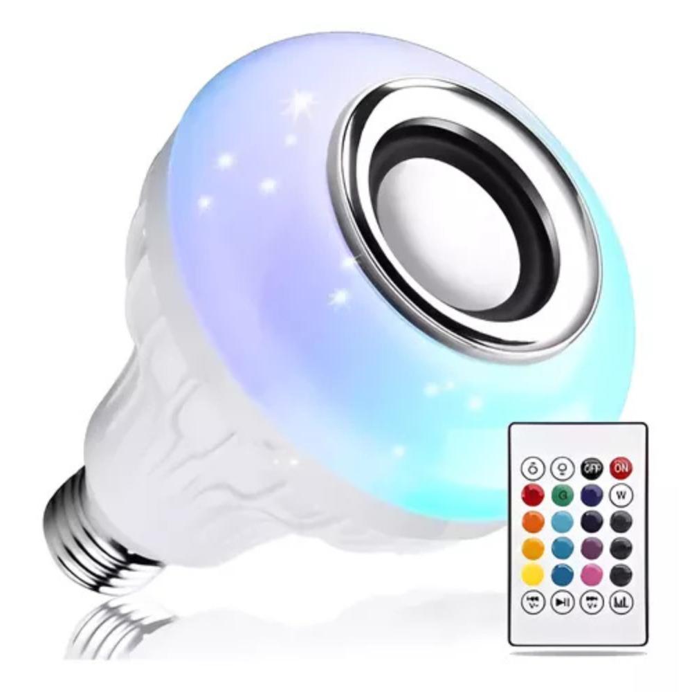 Bombillo Parlante 12W Bluetooth Luces Led Rgb + Control