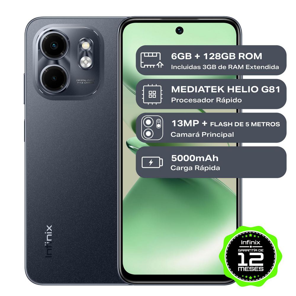 Celular INFINIX SMART 9 128 GB 3 GB RAM Negro