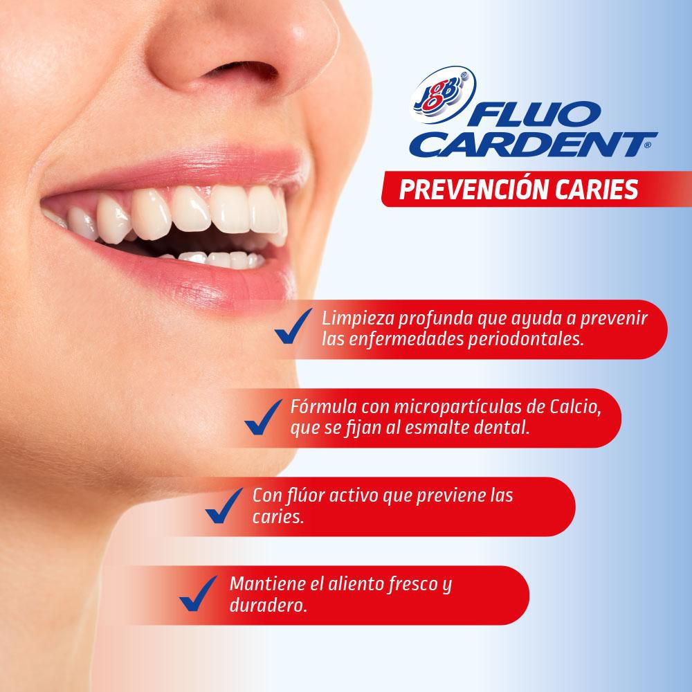 Crema dental  FLUOCARDENT prevención caries x3und menta (225  ml) img #3