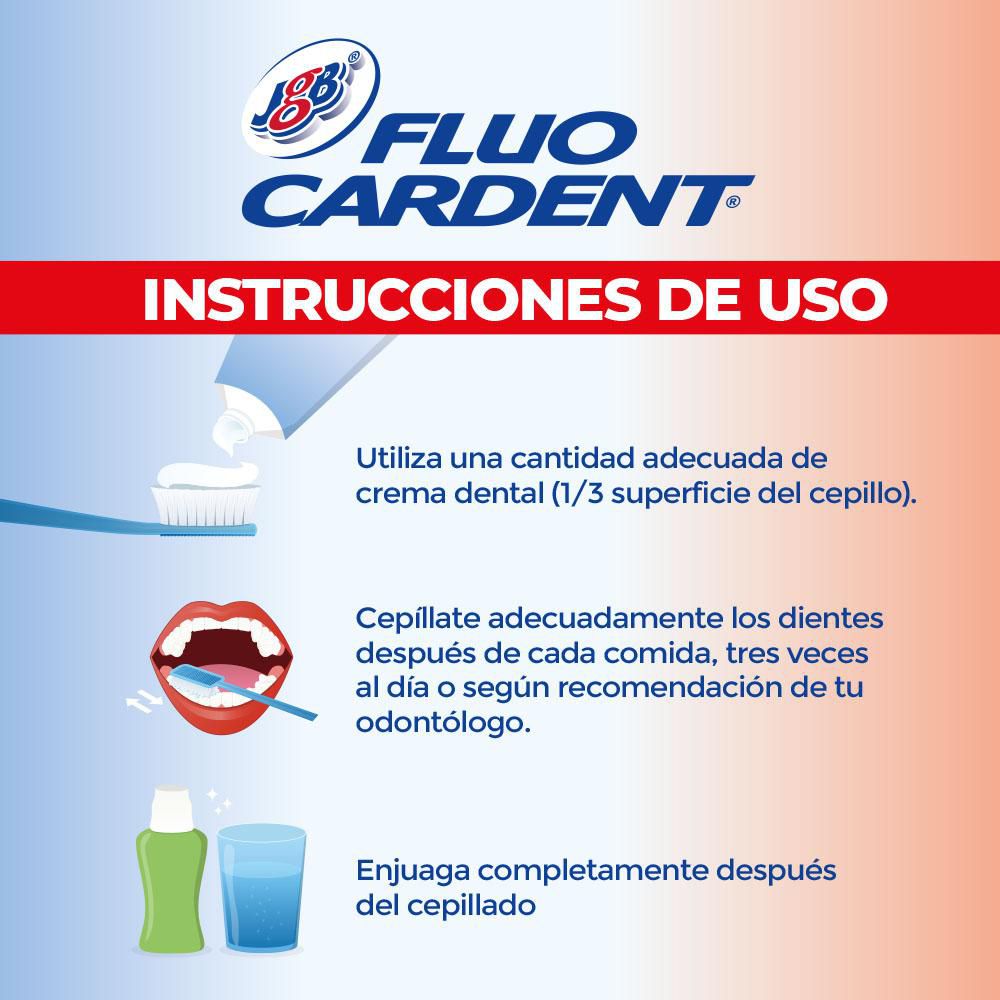 Crema dental  FLUOCARDENT prevención caries x3und menta (225  ml) img #4