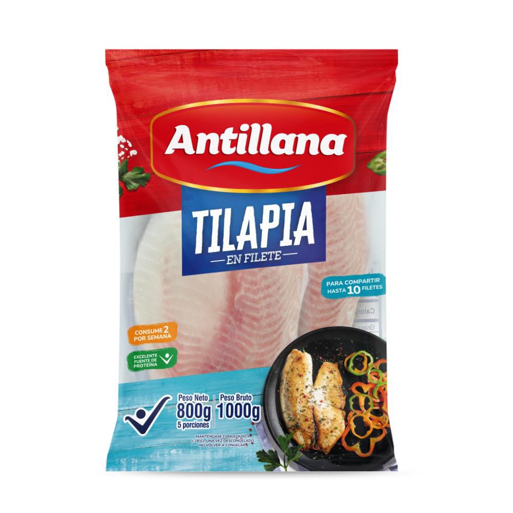 Filete de tilapia o mojarra ANTILLANA refrigerado (800 gr)